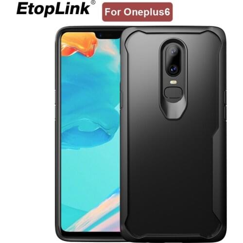 EtopLink mobile phone Case tpu+pc Transparent full Protection soft Clear Case for Oneplus 6 Anti-shock for Oneplus6 Six Cover