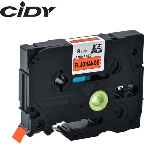 CIDY Tze-B21 Tz-B21 black on fluorescent orange Laminated Compatible P touch 9mm tze B21 tz B21 Label Tape Cassette Cartridge