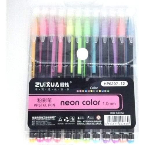 Fluorescent Pen Highlighters Art Marker Pens Markers Water Color Brush Pen Drawing 12Pcs/lot