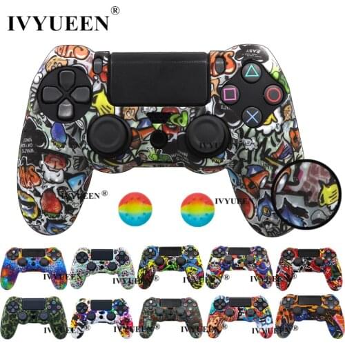 IVYUEEN 25 Colors For PlayStation 4 PS4 Pro Slim Controller Silicone Protective Skin Case Cover Thumb Grip Caps for Dualshock 4