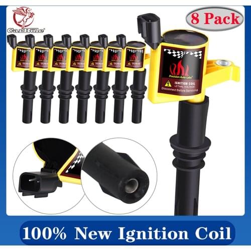 IGNITION COILS 8 Paks For FORD F-150 4.6L 5.4L V8 TRITON 2004 2005 2006 2007 2008 High Performance Yellow DG511 Ignition Coil
