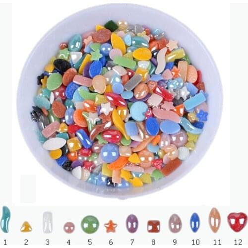 Ceramic Beads 12 Shape Pearl Nail art Beads Mix Color 100/300pcs DIY Craft Flatback Pearls Stones free shipping