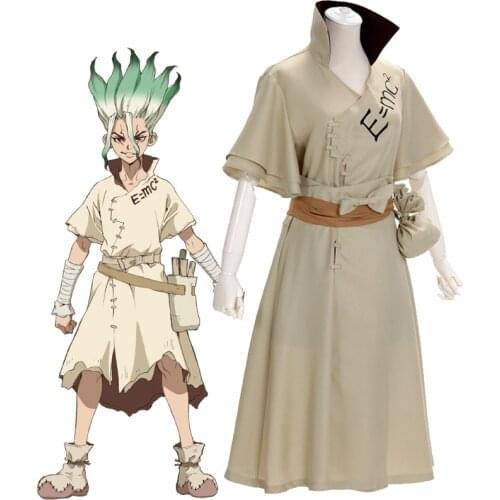 Anime Dr. Stone Cosplay Ishigami Senkuu Costume Ishigami Senkuu Uniform Dress Men woman Full Set Halloween Costume