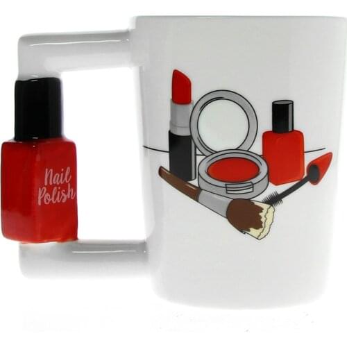 Girl Tools Adore Nail Varnish Shaped Handle Mug Nail polish handled mug Unique gift Tea Cup