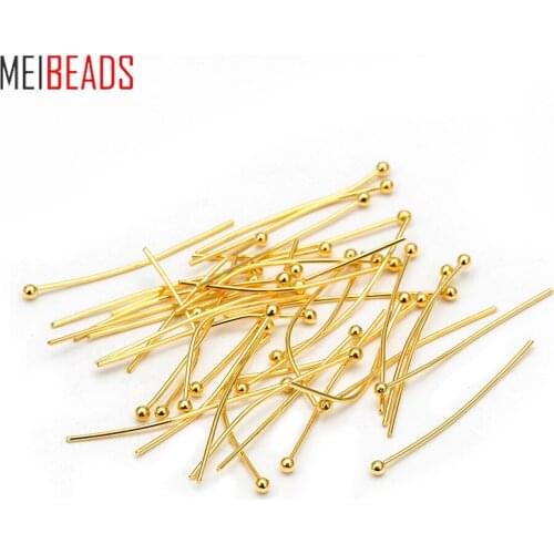MEIBEADS 100pcs/bag 30mm Gold Color Silver Color Round Pin DIY Jewelry Accessories Needles T-pin Handmade Jewelry Findings UF352