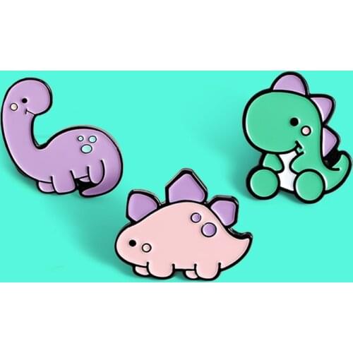 Cute Dinosaur Enamel Pins Brooches Era of Dinosaurs Brooch Pins Lapel Pin Childrens Fun Toy Shirt Sweater Icon Jewelry