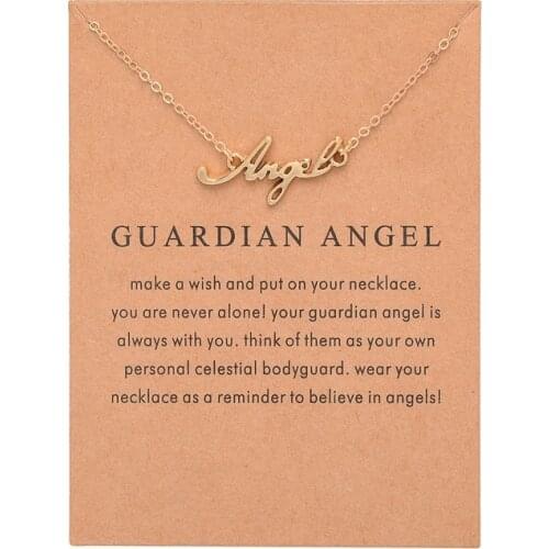 10PCS Fashion Letter Angel Necklace Guardian Angel Pendant Jewelry Wholesale