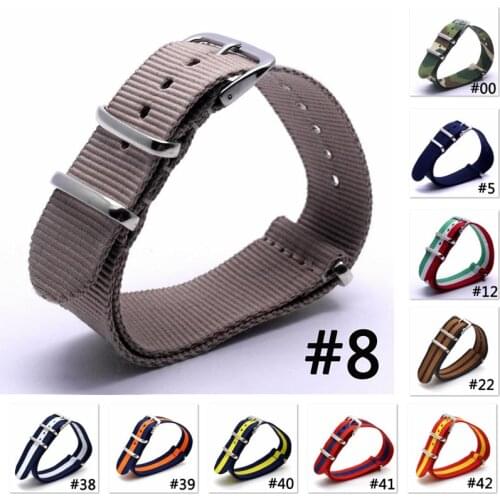 18mm Nylon Watch Band Nato Army Sport Striped Canvas Strap Substitute DW Watch Braided Watch Strap Buckle Universal Watch Strap
