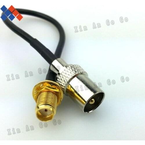 Wholesale 50PCS TV male plug to SMA Female JACK pigtail cable antenna extension cable 15cm cable