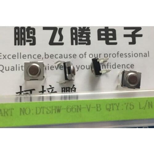Original new 100% import DIP waterproof dust touch switch 6*6*3.1 direct insertion 4pin point reset micro switch DTSHW-66