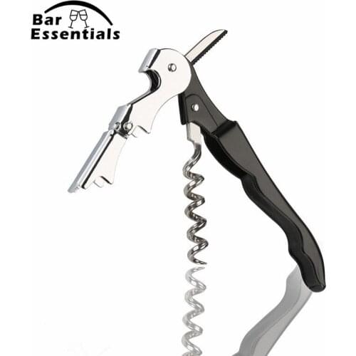 1Pc Stainless Plastic Wine Screw Corkscrew Opener Professional Double Hinge Waiters Wine Bottle Beer Cap Opener
