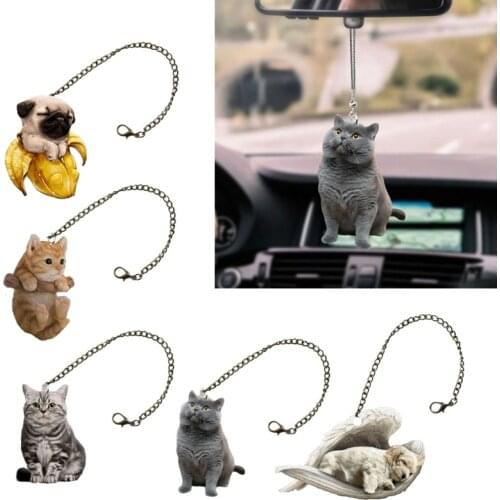 Cat Car Hanging Ornament Colorflul Cute Animal Shape Pendants Suitable for Automotive Mirror Door Window Decor