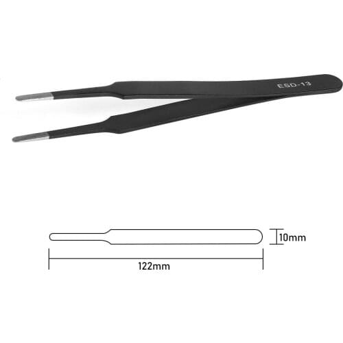 Stainless Steel Straight Black Tweezer for LED Light Plastic Accessories Selected Professional Tool Light Particles Picking Tool
