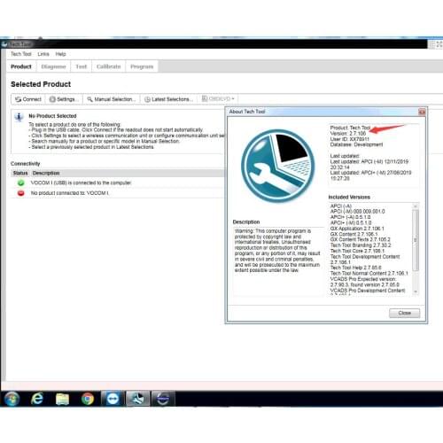 Ptt 2.7.106 Forvolvo/UD/Mack Truck Bus Diagnostic construction equipment truck diagnostic Scanner tool VolvoVocom 88890300