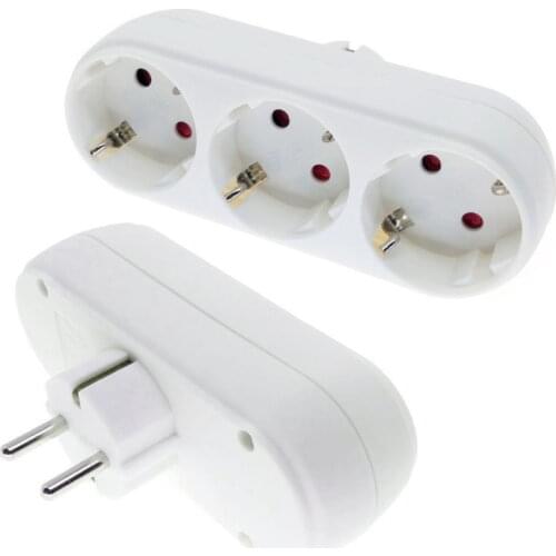1 To 3 Schuko EU Extension Power Strip Wireless Plug Splitter AC100~250V 16A