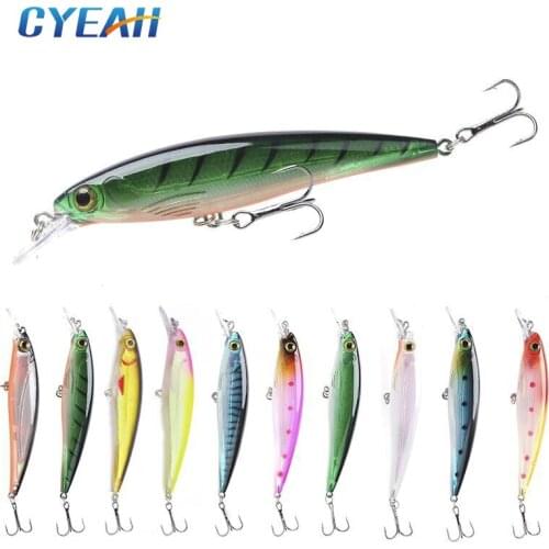 CYEAH Fishing Lure Minnow Artificial Bait 11cm 13.6g Assorted Colors Fishing Tackle Dive 0.-1.5m Wobblers Minnow Strong Hooks