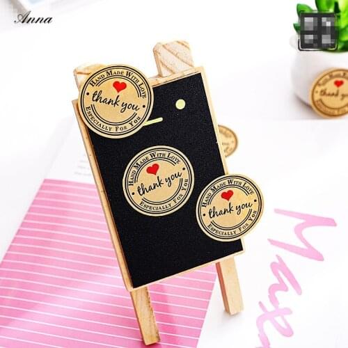 120pieces Thank You Love Self Adhesive sealing Stickers Kraft Label Sticker DIY Hand Made Gift Cake Candy Paper Tags