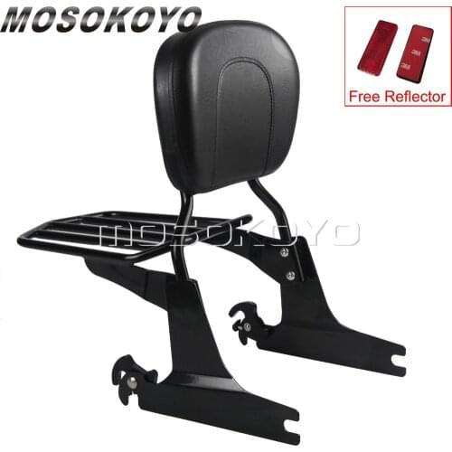 Detachable Sissy Bar Luggage Rack Backrest Pad for Harley Softail Fatboy Springer FLST FXST FLSTF FLSTS 05 06 07-17