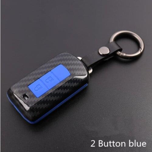 Carbon Fiber Silicone Key Cover Case For Mitsubishi Colt Outlander 2016 Lancer 10 Pajero Sport ASX L200 Smart 2/3 Buttons