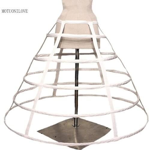 Wedding Bridal Crinolines Underskirt Women Girls Elastic Waistband Lolita Birdcage 5 Hoops Petticoat Slip Underskirt Ball Gowns