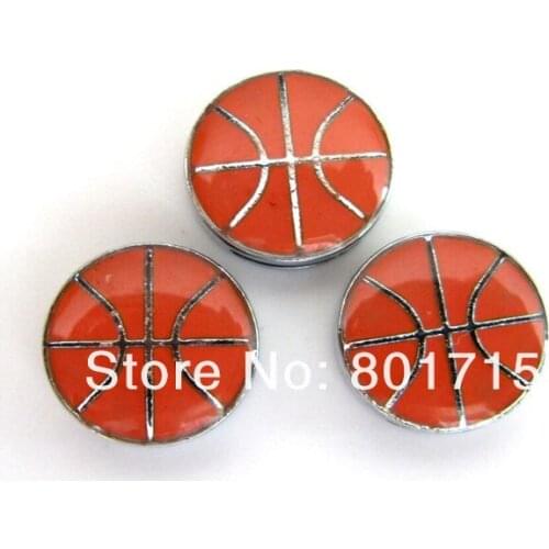 As gift wholesales New hotsales! zinc alloy 8mm basketball ball slide Charms 50pcs fit wristband petcollar keychain