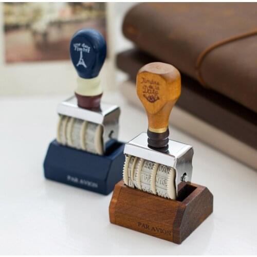 Vintage Date Stamp DIY Wheel Knob Stamp Handbook Dedicated