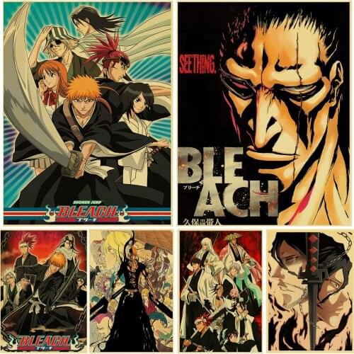 Japanese Anime Bleach Poster Kraft Paper Retro Posters Home Room Store Wall Decor Fans Collection Art