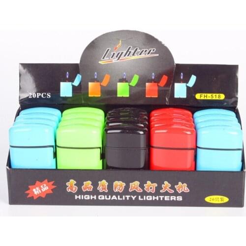 Foreign Explosion-proof Windproof Clamshell Lighter Red Flame Butane Gas Electronic Lighter Can Ve Reused Gadgets For Men