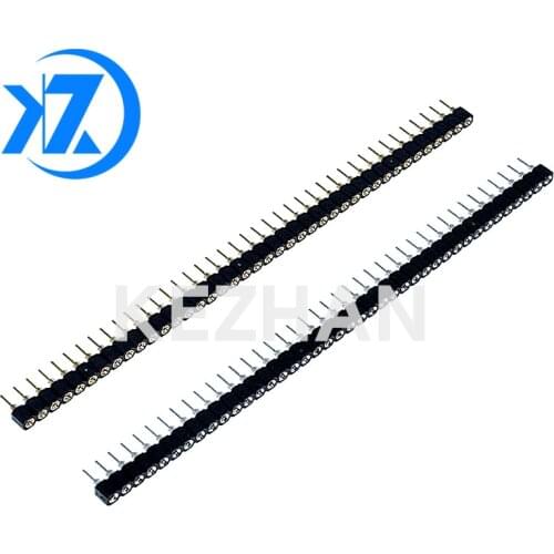 10Pcs 40PIN 40P 40 Pin Female Strip Single Row 2.54mm Pitch Straight Needle Round Female Pin Header Straight connector 2.54