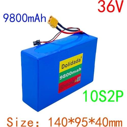 10S2P 36V 9.8Ah 450Watt 18650 Lithium ion battery pack ForScooter skateboard ebike electric bicycle 42V 37V 35E XT60 SM 2P