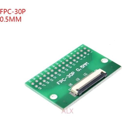 2PCS FPC-30PIN CABLE PITCH 0.5MM TO DIP PITCH 2.54MM SMT adapter PCB BOARD FFC 30P FPC 30Pin connector WIRE TO DIP30 Converter