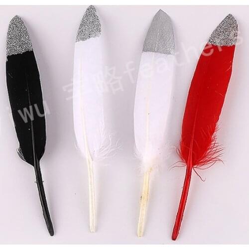 20/50pcs Dipped Shell silver goose feathers for crafts 10-15CM/4-6inch Natural feather plumes for jewelry making Decor