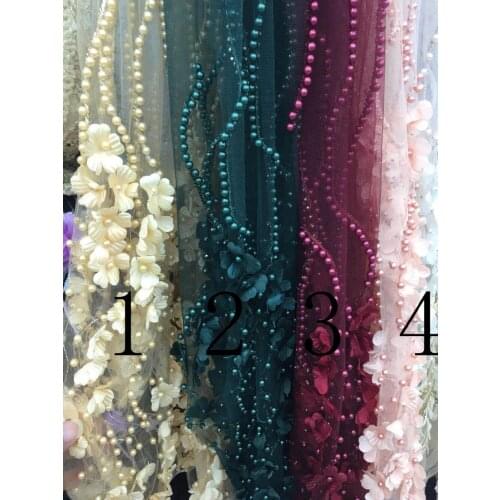2018new 5yards/bag XC214# 4 colors of flowers and beaded wedding dress for bridal wedding dress/sawing Free shipping
