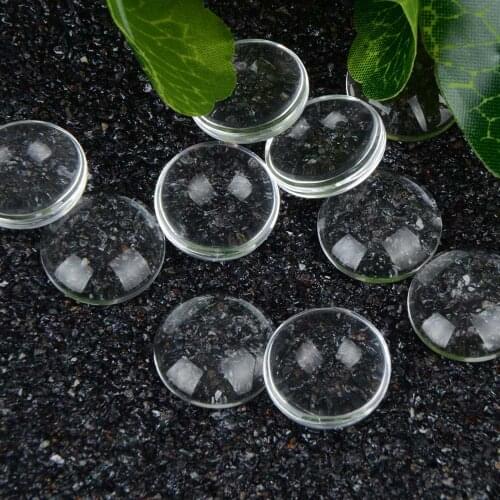 30pcs/lot 16mm Round Flat Back Clear Glass Cabochon Jewelry Accessories