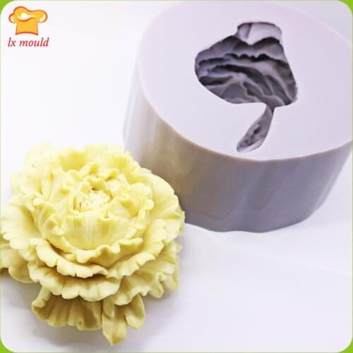 3D Flower Silicone Mold Large Carving Candle Silicone Mold Home Decoration Plaster Concrete Tools Peony