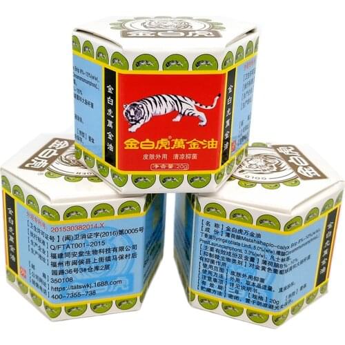 3 PCs Balm White Tiger, not warming, relief of joint pain, hernia, bruises, stretch, headaches (20g)