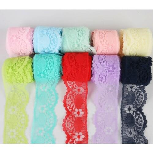 40mm 5 Yards Hollow Out Lace Ribbon Tape Wide Lace Trim DIY Embroidered For Crafts Sewing Decoration African Lace Fabric