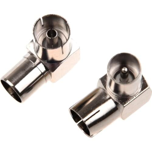 ABSF DVB-T TV PAL Female to Male Right Angle RF Adapter Connector 2 Pieces