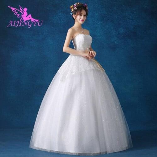 AIJINGYU 2021 marriage Customized new hot selling cheap ball gown lace up back formal bride dresses wedding dress FU245
