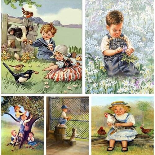 Kids DIY 5D Diamond Painting Cross Stitch Full Square Round Drill Colorful Embroidery Handmade Home Room Wall Decor Crafts