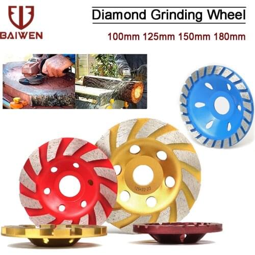 100/125/150/180mm Diamond Grinding Disc Bowl Shape Abrasives Segment Wheel for Concrete Granite Stone Cutting Tools