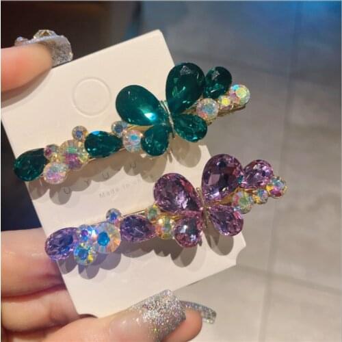 Color butterfly big Czech diamond hairpin with crystal full diamond hairpins
