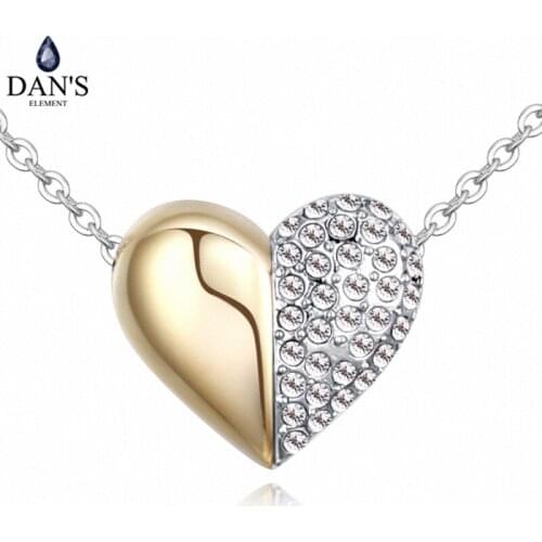 DANS Element Brand Colors Real Austrian Crystals Fashion Water Drop Tassel Pendant Necklace for Women Valentine Gift 128253