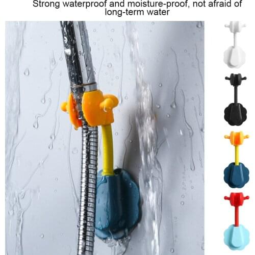 Hower Head Holder Hanger Punch-free Wall-Mounted Showerhead Bracket Self-Adhesive Adjustable Rack Bathroom Hook