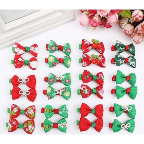 Kids Girl Bowknot Hairpin Baby Hair Clip Barrettes Headhand Decorations Headwear Headbands Christmas Bow Hair Accessories