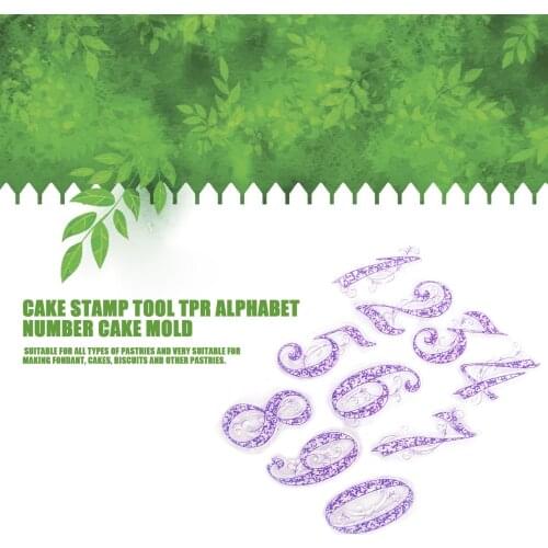 Cake Stamp Tool TPR Alphabet Number Cake Mold Reusable Non-Toxic Easy To Use Transparency Design For Make Fondant Cakes Biscuits