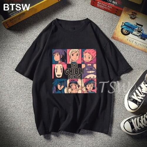 Spirit Away Totoro T Shirt Femme Clothes Tshirt Anime Tees Female Cartoon Kawaii Japanese Studio Ghibli Miyazaki Women Hayao