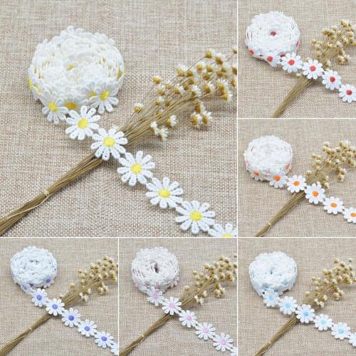 KALASO 2Yards Beautiful Sun Flower Lace Trim Ribbon Sewing Fabric Accessories DIY Craft Supplies Home Decor Handmade Fashion