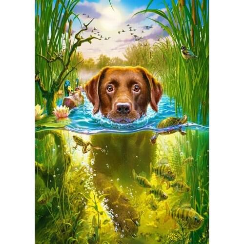 Cute Paints By Numbers Animals Dog Oil Painting Flowers Interesting Scene DIY Paintings For Children Girl Dating