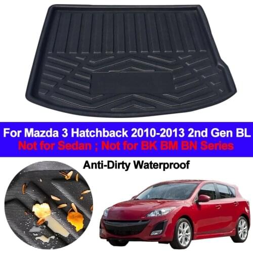 Car Rear Trunk Mat Cargo Tray Boot Liner Carpet Protector Floor Pad Mats Fit For Mazda 3 Mazda3 Hatchback 2010 2011 2012 2013 BL